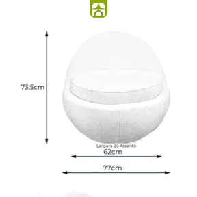 Poltrona Orgânica Ayra 1 Lugar Giratória com Compartimento Interno