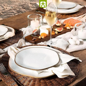 Kit com 54 Peças Aparelho de Jantar em Porcelana de Luxo