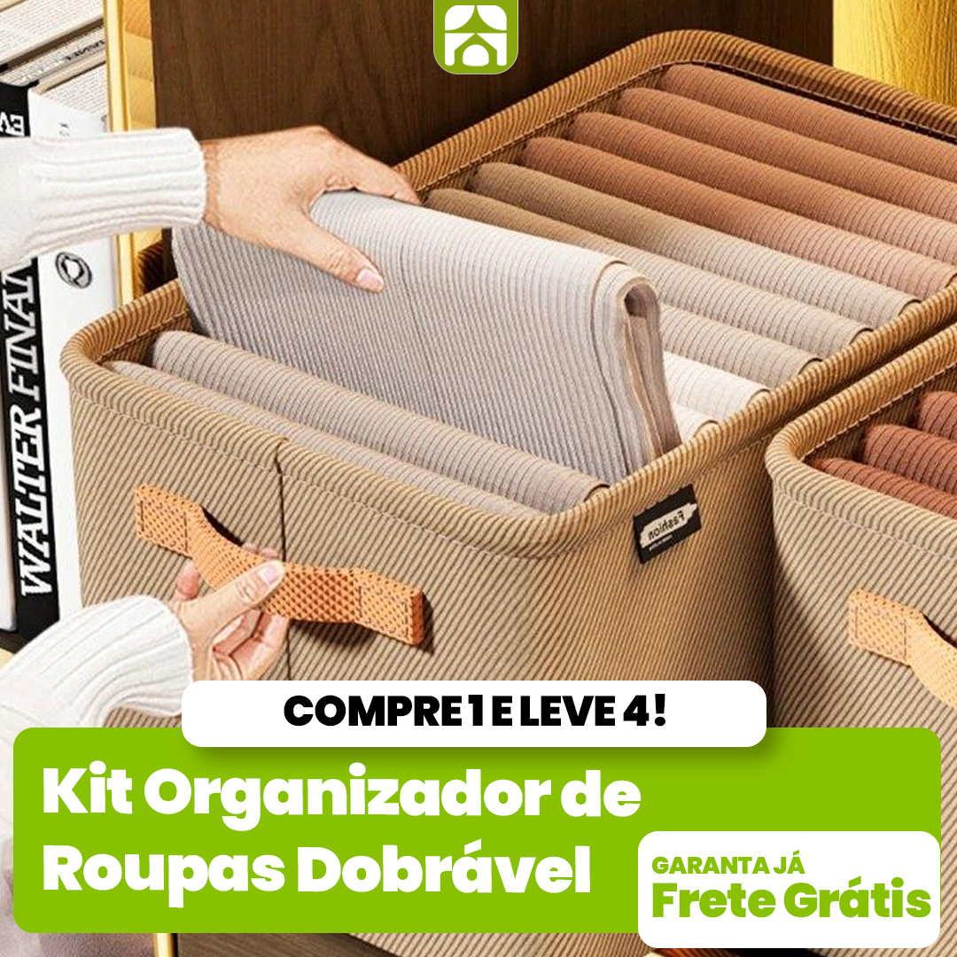 Kit com 4 Caixas Organizador de Roupas Dobrável Multifuncional