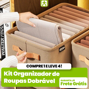 Kit com 4 Caixas Organizador de Roupas Dobrável Multifuncional