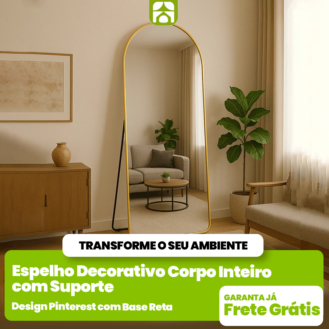 Espelho Decorativo Corpo Inteiro com Suporte — Design Pinterest