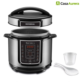 Kit Panela de Pressão Elétrica + 10 Utensílios + Livro de Receitas Prontas de BRINDE