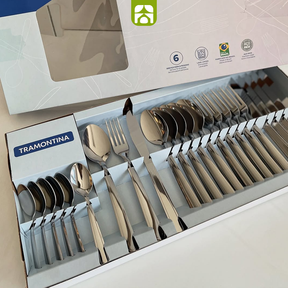 Jogo de Talheres Faqueiro Inox 24 Peças Búzios Tramontina
