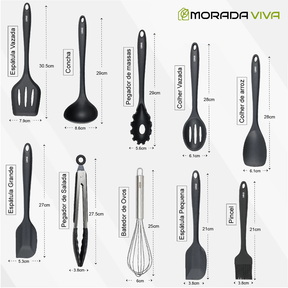 Kit Completo Antiaderente – 5 Panelas + Panela de Pressão Indução + 10 Utensílios de Brinde