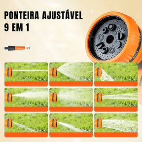 Mangueira Retrátil Carretel VEVOR 40m x 1/2" com Suporte de Parede Giratório 180°, Bico com 9 Jatos e Enrolamento Automático – Para Jardim, Quintal, Lavagem de Carros