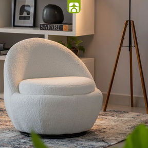 Poltrona Orgânica Ayra 1 Lugar Giratória com Compartimento Interno