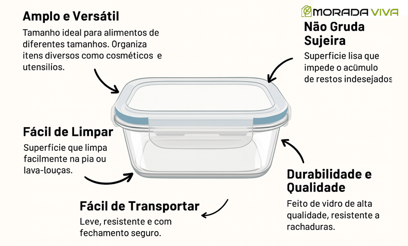 Kit 15 Potes Herméticos de Vidro + 10 Copos de Vidro Aruba de Brinde