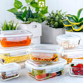 Kit 15 Potes Herméticos de Vidro + 30 Talheres de aço inoxidável de BRINDE