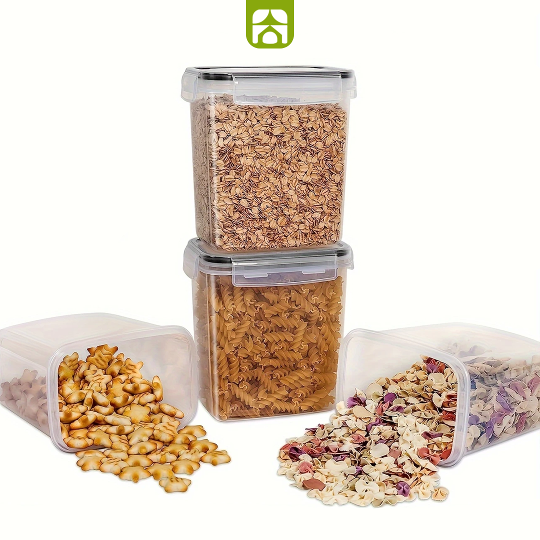 Kit com 24 Potes Herméticos + Presente Exclusivo: 8 Colheres Medidoras Premium