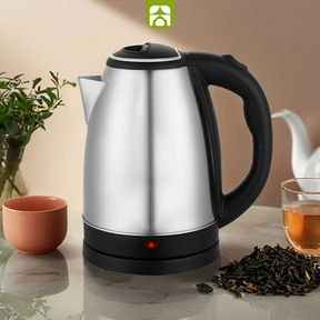 Combo Chaleira Elétrica Café & Chá - Turbo Inox + 4 Xícaras Vidro Duplo de Brinde