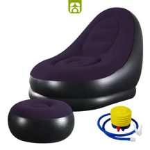 Conjunto Poltrona Inflável com Puff + Bomba de Ar Elétrica de Brinde