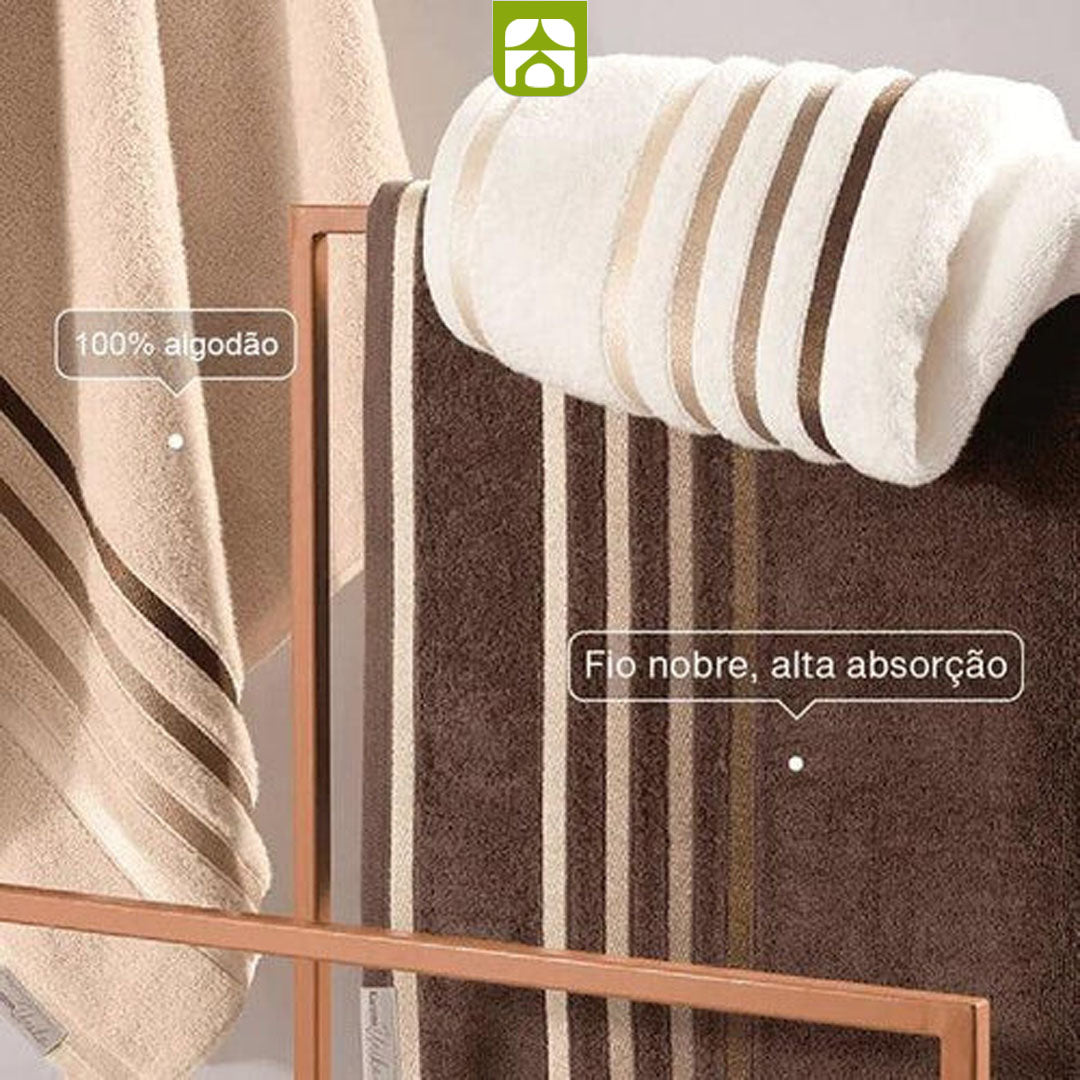 Kit com 15 Toalhas Super Banhão de Alta Maciez e Absorção + 5 Toalhas de Rosto de Brinde