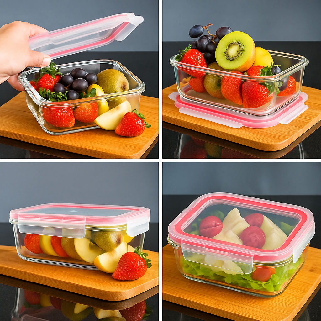 Kit 15 Potes Herméticos de Vidro + 30 Talheres de aço inoxidável de BRINDE