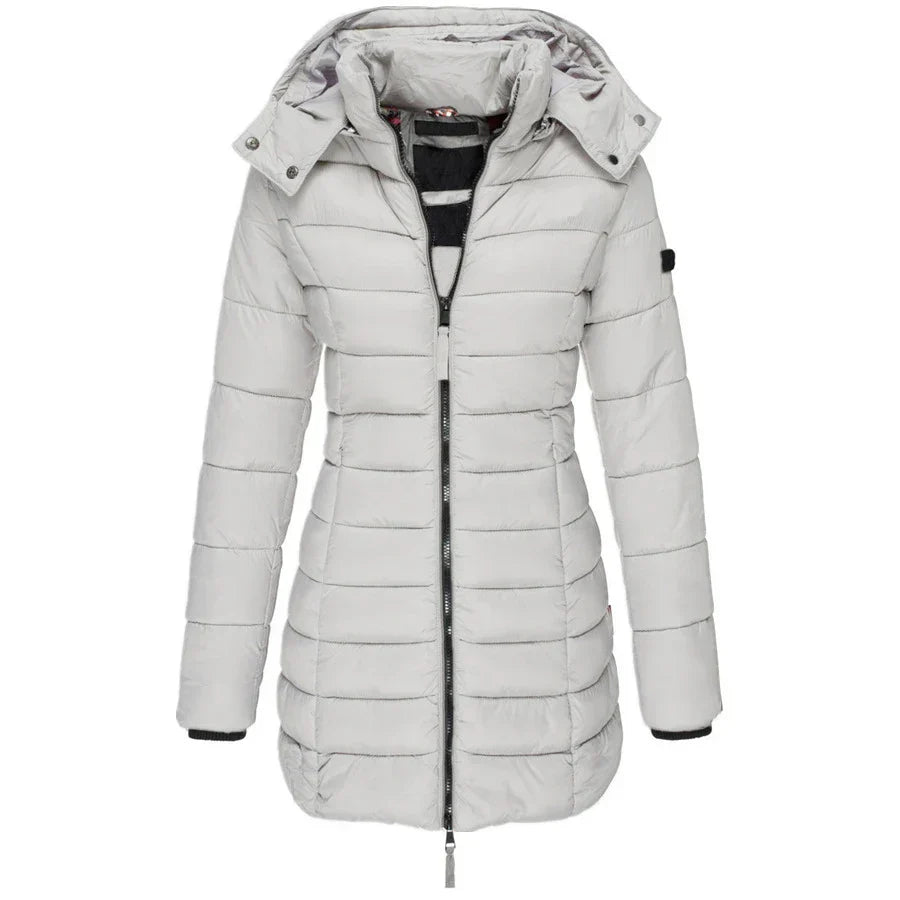 Casaco Feminino de Inverno com Capuz e Zíper - Acolhedor, Elegante e Leve - (Promoção de Inverno 2025)