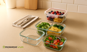 Kit 15 Potes Herméticos de Vidro + 10 Copos de Vidro Aruba de Brinde