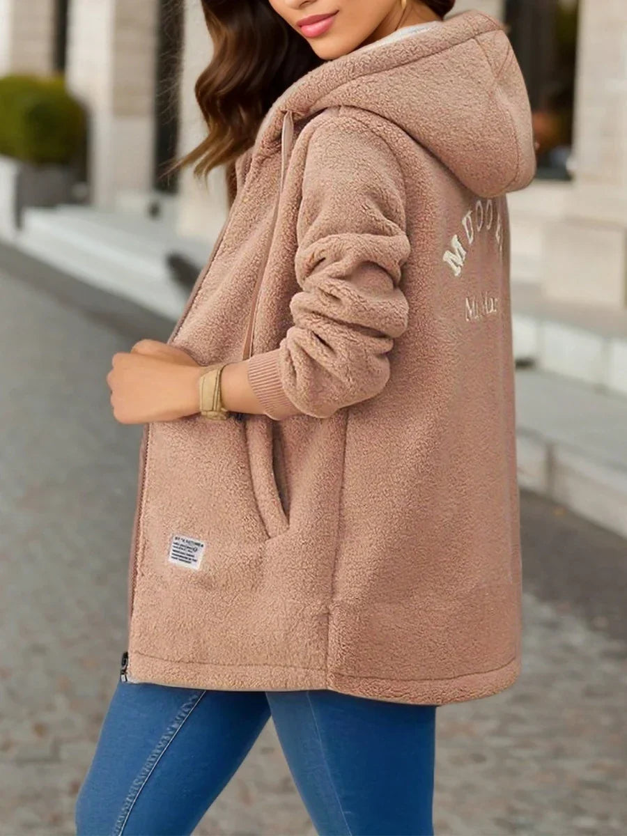 Casaco Blusão Feminino de Lã Acolchoado com Capuz - (Promoção de Inverno 2025)