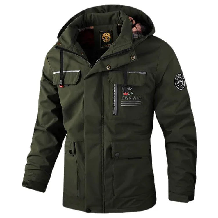 Casaco Masculino Casual Impermeável Com Capuz e Forro - (Promoção de Inverno 2025)