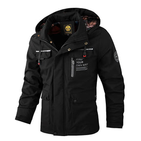Casaco Masculino Casual Impermeável Com Capuz e Forro - (Promoção de Inverno 2025)
