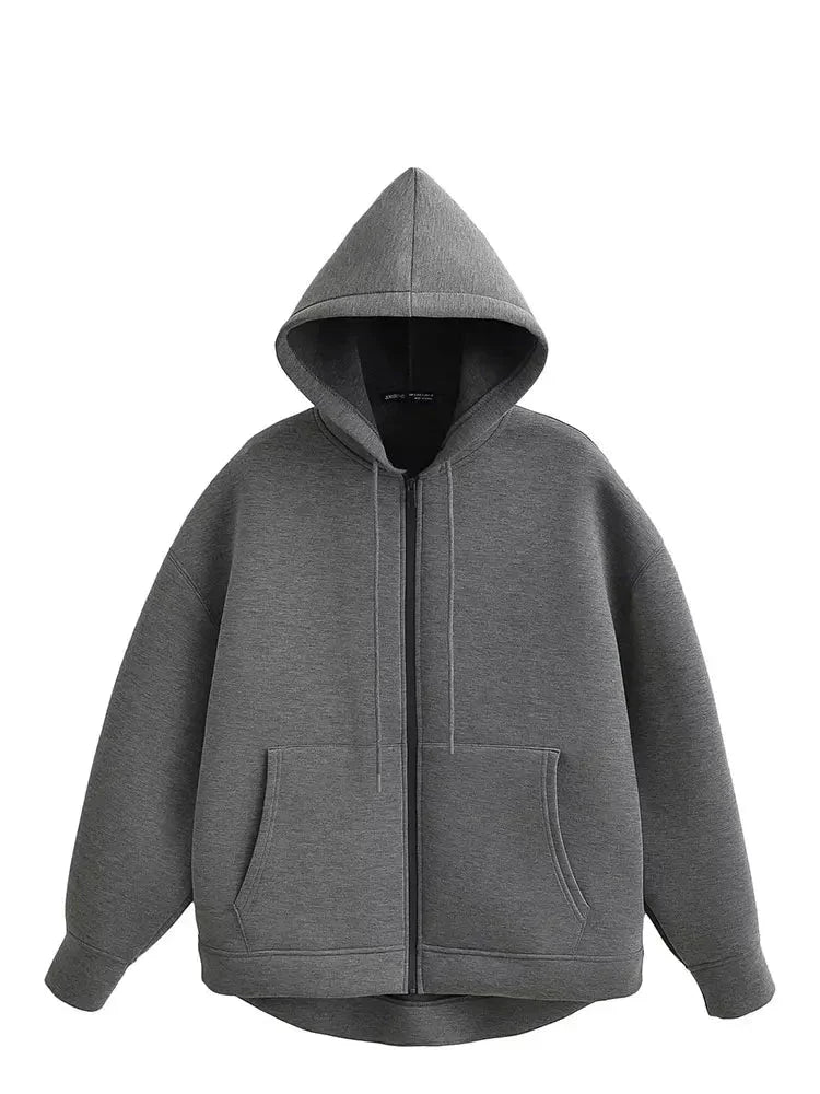 Casaco Feminino com Capuz e Bolsos Oversized - (Promoção de Inverno 2025)