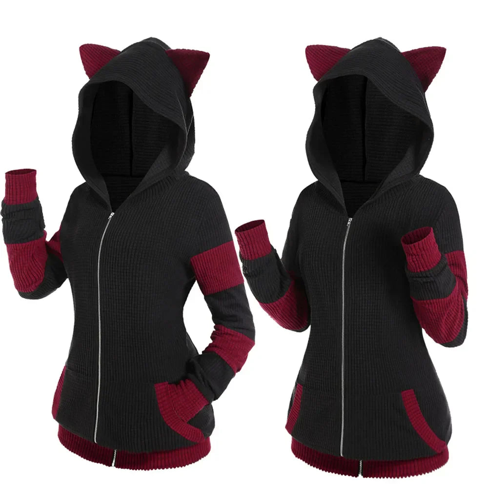 Casaco Feminino Para Inverno Capuz com Orelhinhas - (Promoção de Inverno 2025)