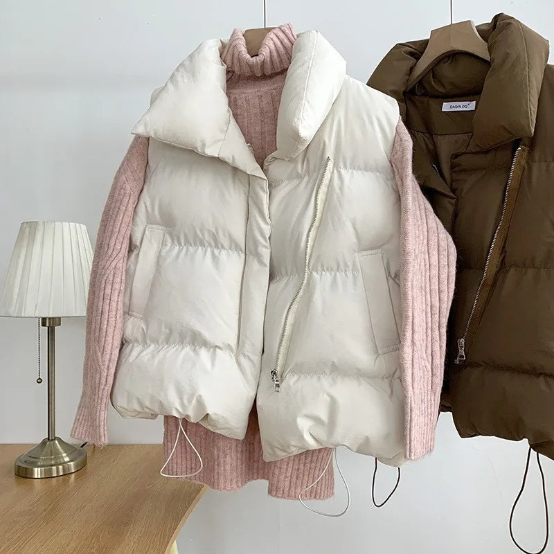 Colete Feminino Elegante com Gola Alta Acolchoado - (Promoção de Inverno 2025)