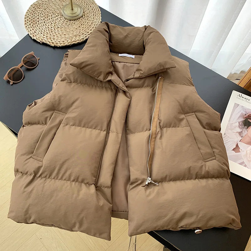 Colete Feminino Elegante com Gola Alta Acolchoado - (Promoção de Inverno 2025)