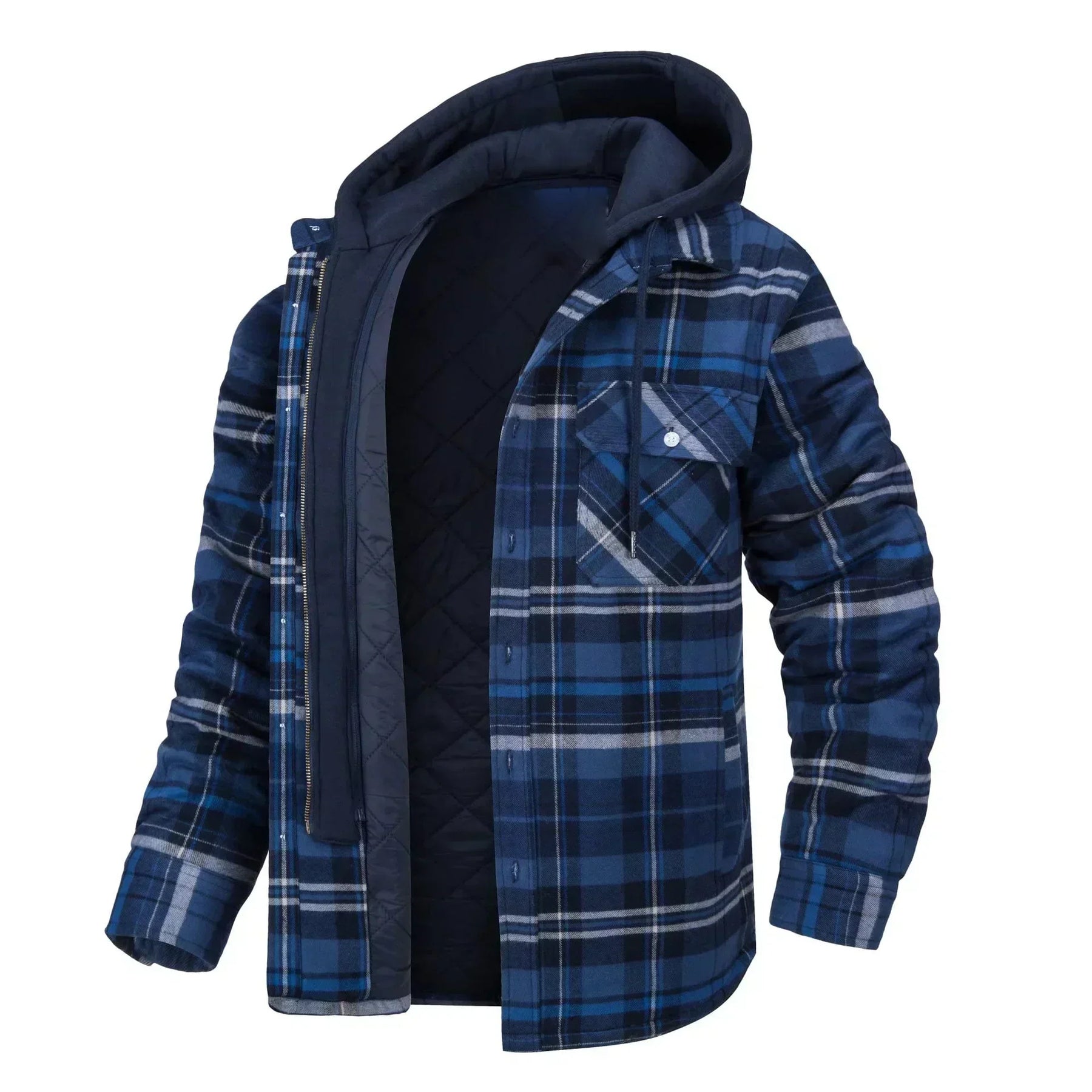 Casaco Masculino Quadriculado Para Inverno com Capuz Forro de Algodão - (Promoção de Inverno 2025)