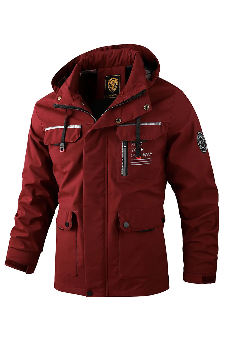 Casaco Masculino Casual Impermeável Com Capuz e Forro - (Promoção de Inverno 2025)