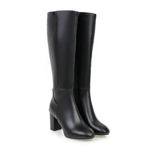 Bota Feminina de Cano Alto com Salto Grosso Estilo Versátil Forro Quente – (Promoção de Inverno 2025)