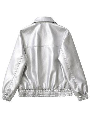 Casaco Feminino Curto em Faux Leather com Toque Vintage - (Promoção de Inverno 2025)