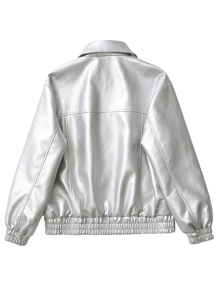 Casaco Feminino Curto em Faux Leather com Toque Vintage - (Promoção de Inverno 2025)