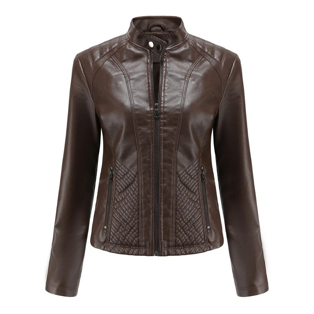 Jaqueta Feminina Estilo Biker com Zíper Luxy - (Promoção de Inverno 2025)