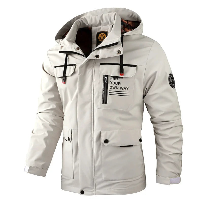 Casaco Masculino Casual Impermeável Com Capuz e Forro - (Promoção de Inverno 2025)