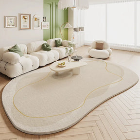 Tapete Sala De Estar Creme Irregular