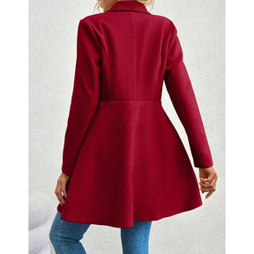 Casaco Feminino de Inverno com Gols Lapel e Botões - (Promoção de Inverno 2025)
