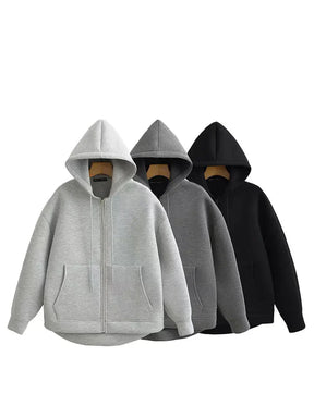 Casaco Feminino com Capuz e Bolsos Oversized - (Promoção de Inverno 2025)