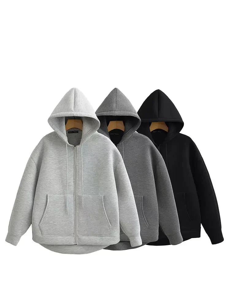 Casaco Feminino com Capuz e Bolsos Oversized - (Promoção de Inverno 2025)