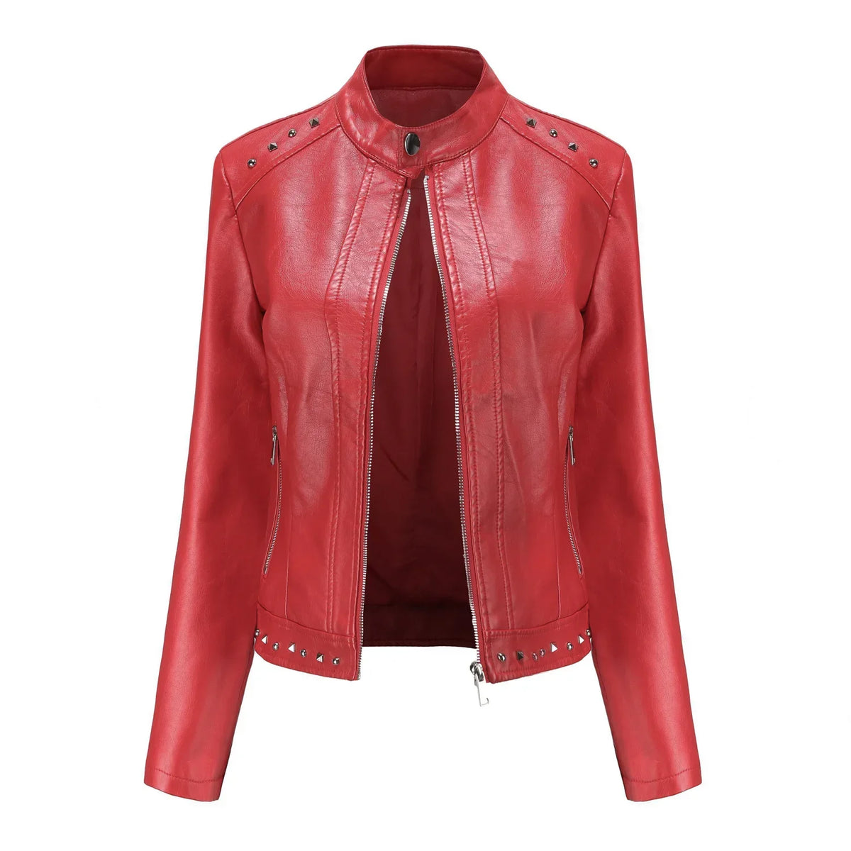 Jaqueta Feminina Estilo Punk Rock com Gola Alta - (Promoção de Inverno 2025)