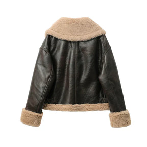 Jaqueta Feminina Curta com Forro Quente Design Dupla Face – (Promoção de Inverno 2025)