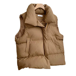 Colete Feminino Elegante com Gola Alta Acolchoado - (Promoção de Inverno 2025)
