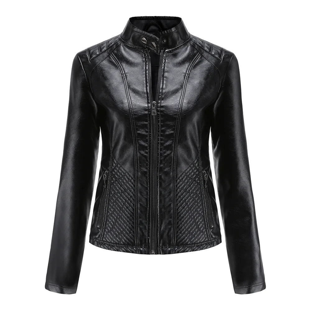 Jaqueta Feminina Estilo Biker com Zíper Luxy - (Promoção de Inverno 2025)
