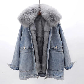 Jaqueta Jeans Feminina com Forro Para Inverno – (Promoção de Inverno 2025)