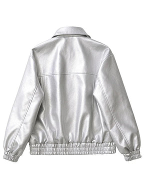 Casaco Feminino Curto em Faux Leather com Toque Vintage - (Promoção de Inverno 2025)