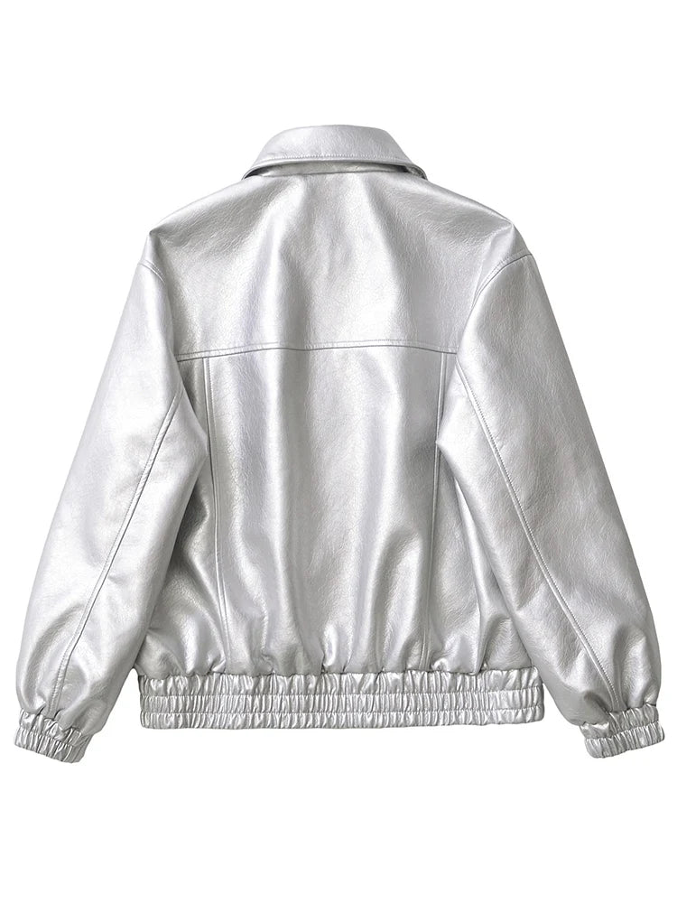 Casaco Feminino Curto em Faux Leather com Toque Vintage - (Promoção de Inverno 2025)