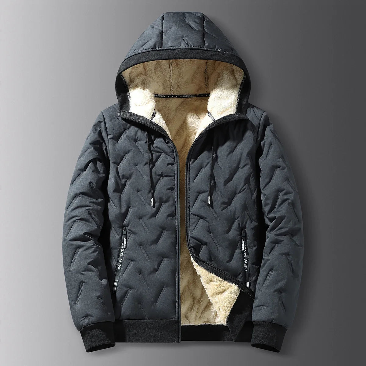 Casaco Masculino de Inverno com Capuz Forro Polar Gola Alta - (Promoção de Inverno 2025)