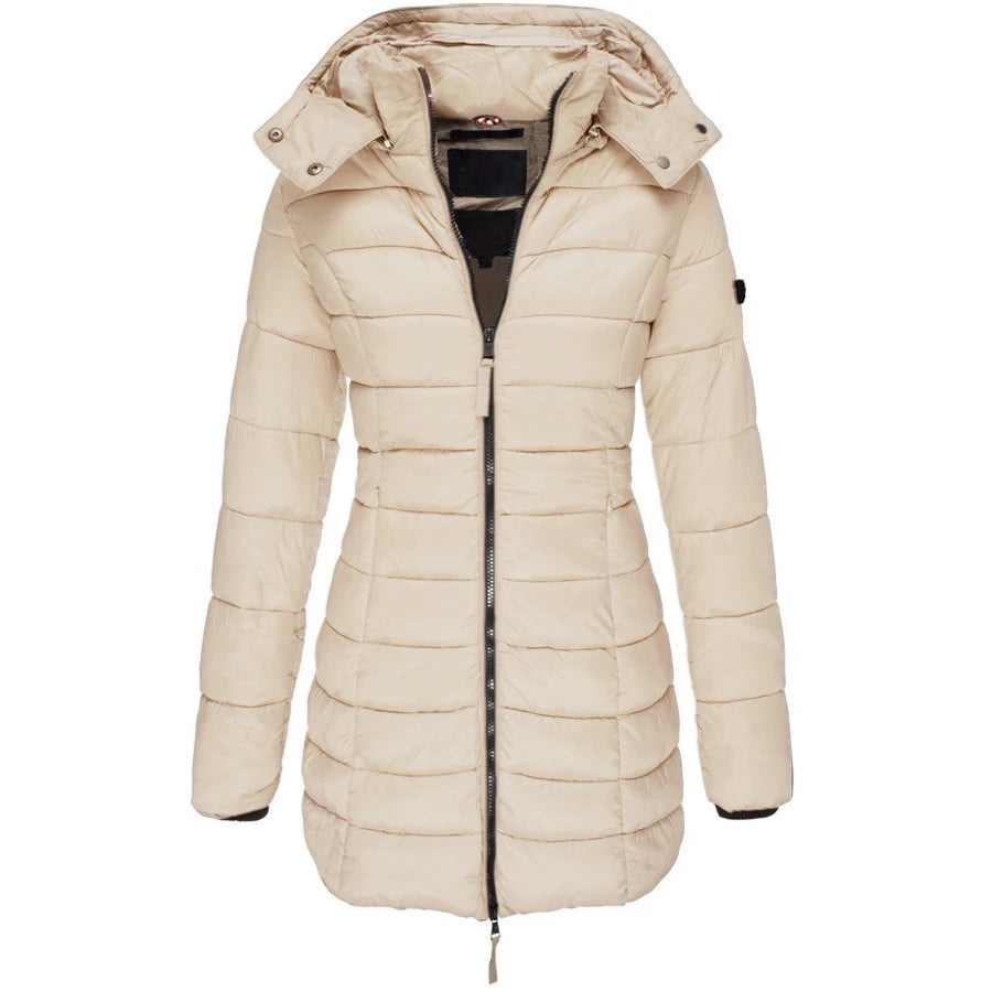 Casaco Feminino de Inverno com Capuz e Zíper - Acolhedor, Elegante e Leve - (Promoção de Inverno 2025)
