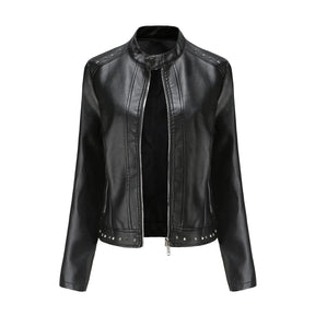 Jaqueta Feminina Estilo Punk Rock com Gola Alta - (Promoção de Inverno 2025)