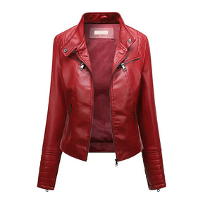 Jaqueta Feminina Slim com Gola Alta Estilo Biker - (Promoção de Inverno 2025)